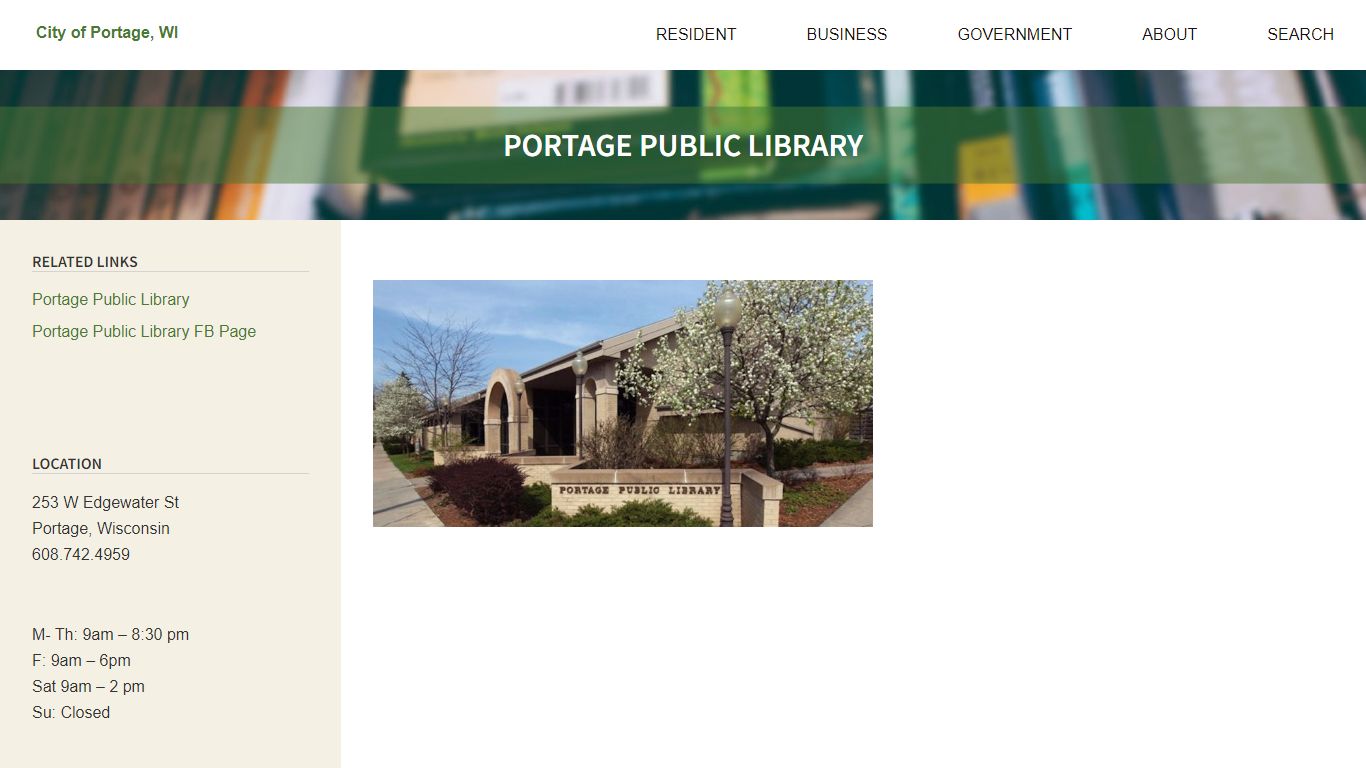 Library – City of Portage, WI